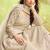 Beige net embroidered readymade anarkali dress with palazzo & dupatta