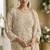 Light beige faux georgette embroidered readymade straight pant suit