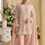 Light pink faux georgette embroidered readymade straight pant suit