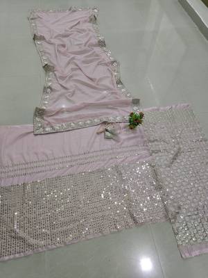 pink organza lehenga set 5