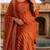 Cotton lahariya rust short kurti-kali plazzo-dupatta set