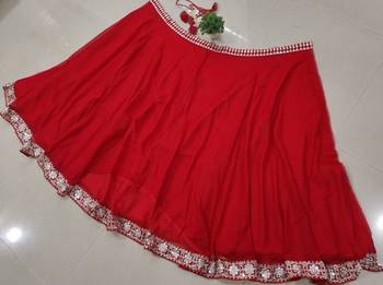 Red Organza Silk Wedding Lehenga Choli 4