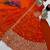 Orange colour  heavy embroidered anarkali kurta set with designer cutwork dupatta & pant