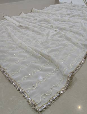 Ivory Lehenga Choli with 5MM Sequin & Tone-on-Tone Thread Embroidery 5