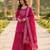 Cotton lahariya pink short kurti-kali plazzo-dupatta set