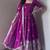Purple colour  heavy embroidered anarkali kurta set with designer cutwork dupatta & pant