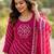 Cotton lahariya pink short kurti-kali plazzo-dupatta set