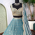 TEALGREEN SILK EMBROIDERY LEHENGA CHOLI WITH DUPATTA