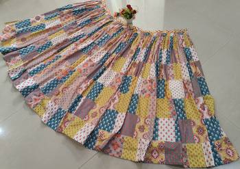 Multicolor Printed French Crepe Silk Navratri Lehenga Choli 4
