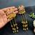 Pink Stone Long Kashmiri Earrings, Indian Bridal Statement Earrings, Gold Temple Jewelry