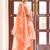 Orange embroidered poly cotton jacquard straight