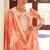 Orange embroidered poly cotton jacquard straight
