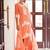 Orange embroidered poly cotton jacquard straight
