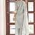 Grey embroidered poly cotton jacquard straight