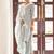 Grey embroidered poly cotton jacquard straight