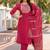Pink embroidered  cotton blend
 kurta set with dupatta straight