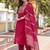 Pink embroidered  cotton blend
 kurta set with dupatta straight