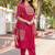Pink embroidered  cotton blend
 kurta set with dupatta straight