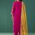 Pink embroidered work chinnon straight