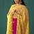 Pink embroidered work chinnon straight