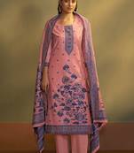Pink jacquard art silk straight