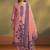 Pink jacquard art silk straight