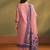 Pink jacquard art silk straight