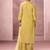 Yellow schiffly with embroidered cotton blend straight