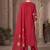 Red embroidered chinnon straight