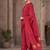 Red embroidered chinnon straight