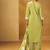 Light green schiffly with embroidered  cotton straight