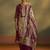 Maroon jacquard art silk straight
