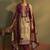 Maroon jacquard art silk straight