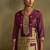 Maroon jacquard art silk straight