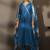 Blue embroidered cotton anarkali