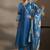 Blue embroidered cotton anarkali