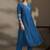 Blue embroidered cotton anarkali