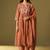 Orange embroidery cotton anarkali