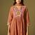 Orange embroidery cotton anarkali