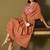 Orange embroidery cotton anarkali