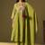 Green embroidery cotton anarkali