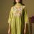 Green embroidery cotton anarkali