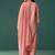 Peach embroidered schiffly  cotton straight