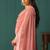Peach embroidered schiffly  cotton straight