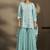 Sky blue embroidered georgette sharara