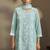 Sky blue embroidered georgette sharara