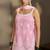 Light pink embroidered georgette sharara
