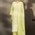 Pista-green embroidered schiffly pure cotton straight