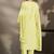 Pista-green embroidered schiffly pure cotton straight