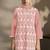 Peach embroidered schiffly pure cotton straight